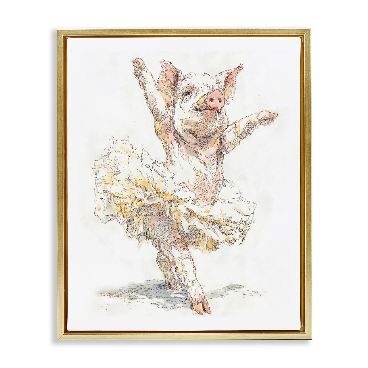 Stupell Industries Ballet Pig Tutu Floating Frame, design by Ziwei Li
